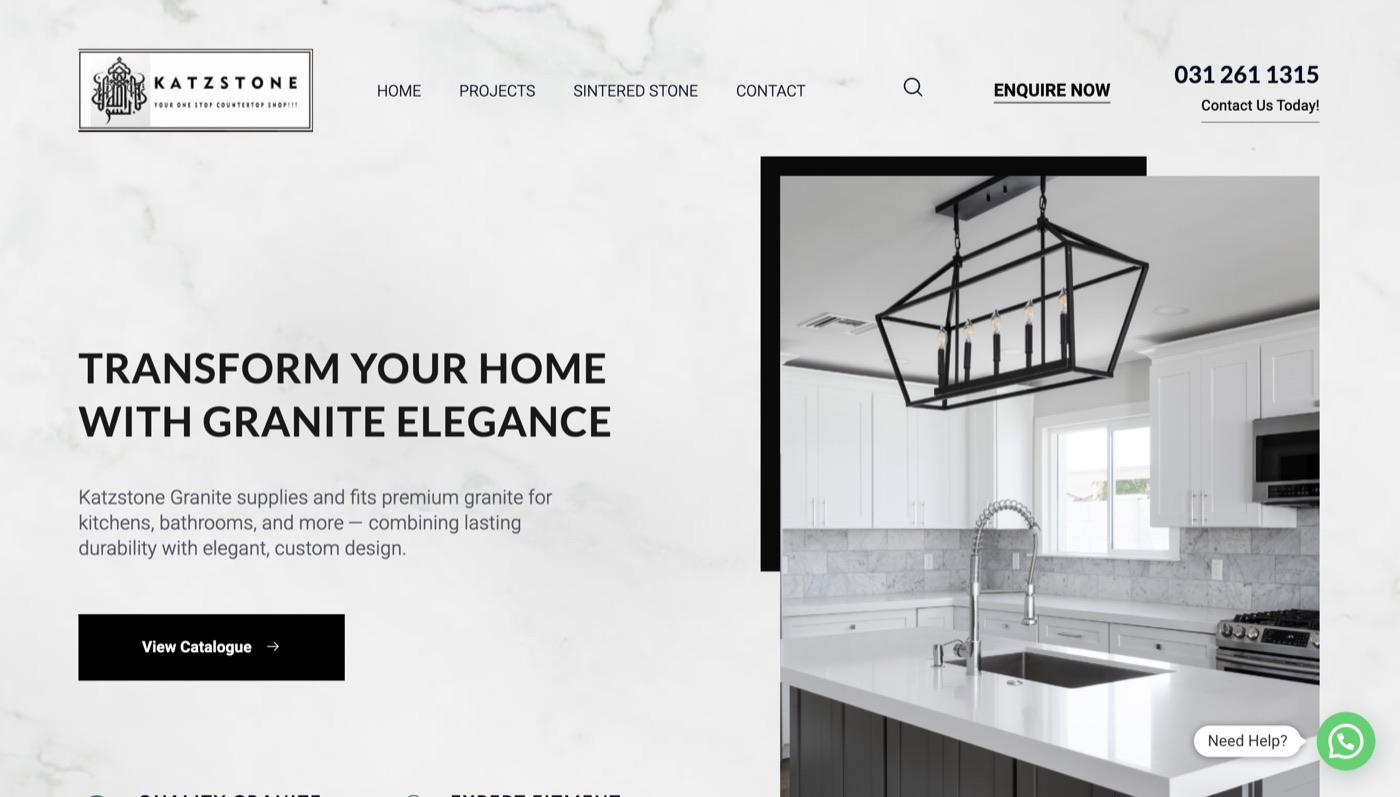 Katzstone Granite website homepage