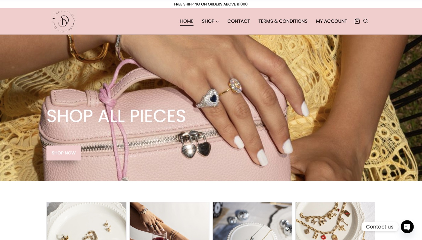 Shop Danbury online store homepage